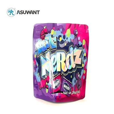 Egyedi nyomtatott zacskók Alumínium fólia szagálló süti műanyag csomagolás Mylar ZipLock zacskók